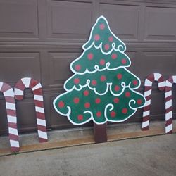 5 Ft Christmas WOODEN Pne christmas TREE Yard DECORATION
