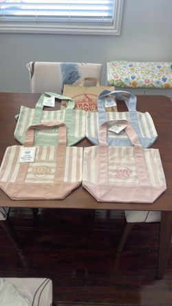 TRADER JOE’S STRIPED MINI CANVAS TOTE BAG