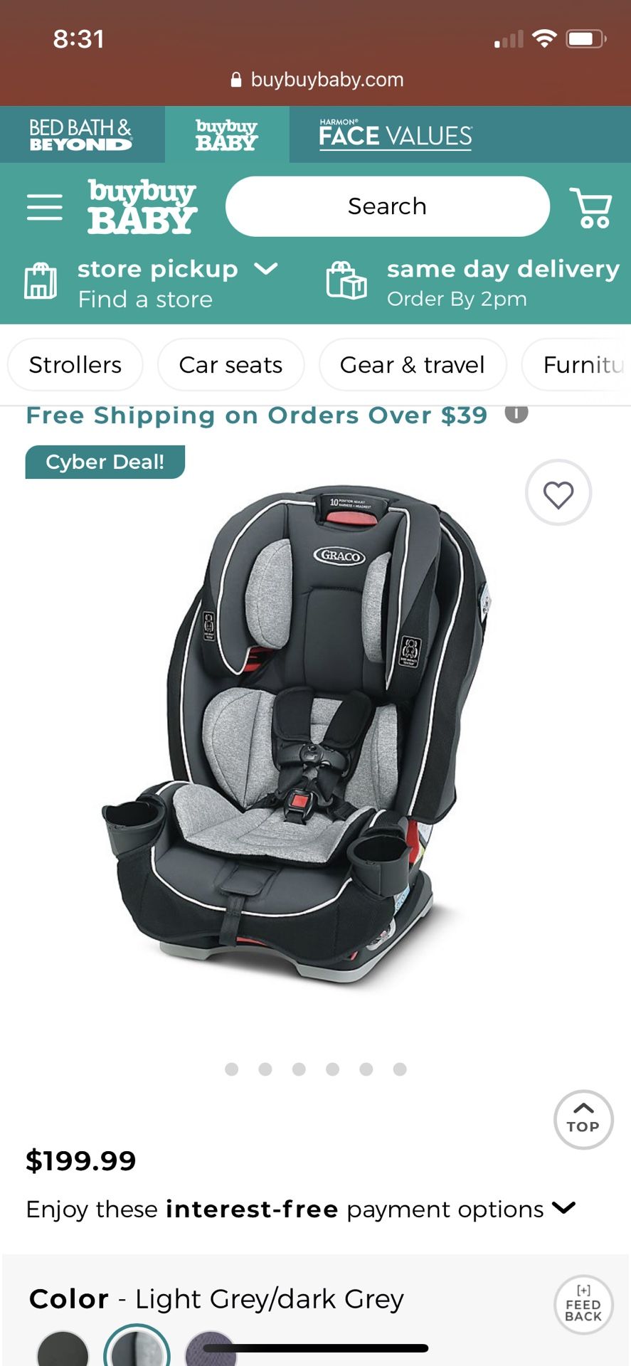 Graco Slim Fit Car seat 