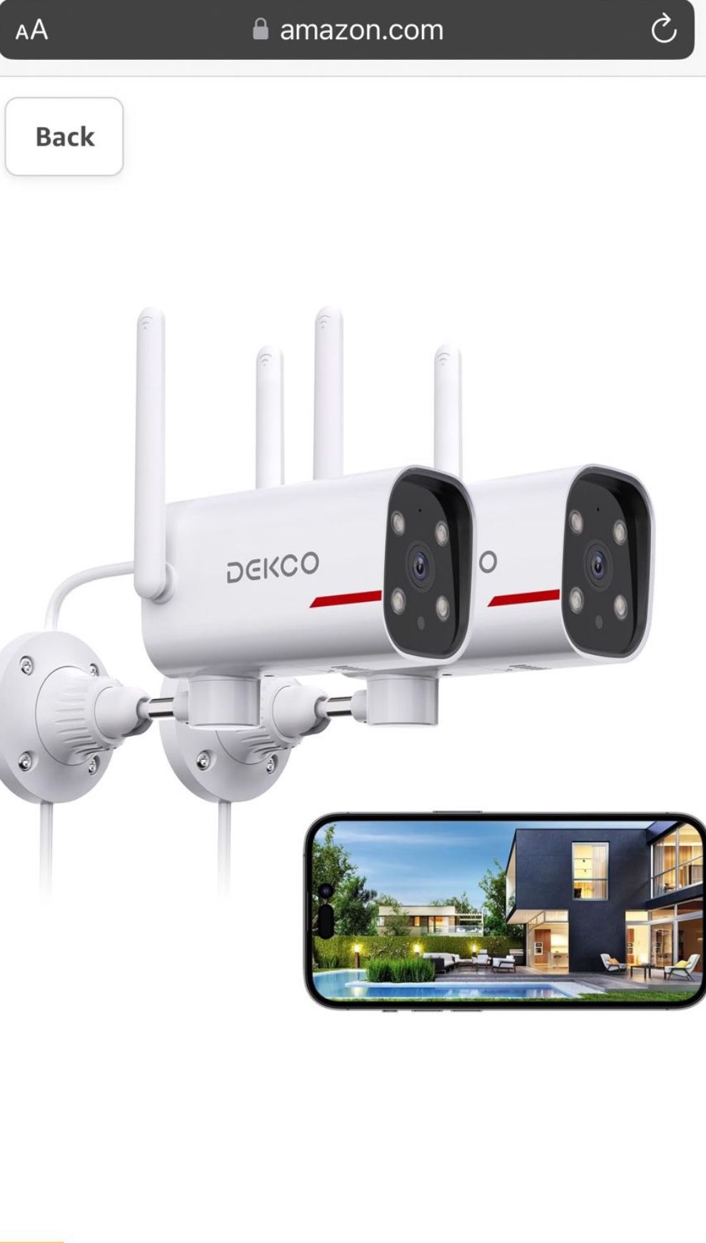 DEKCO 2 Pack Outdoor Security Camera