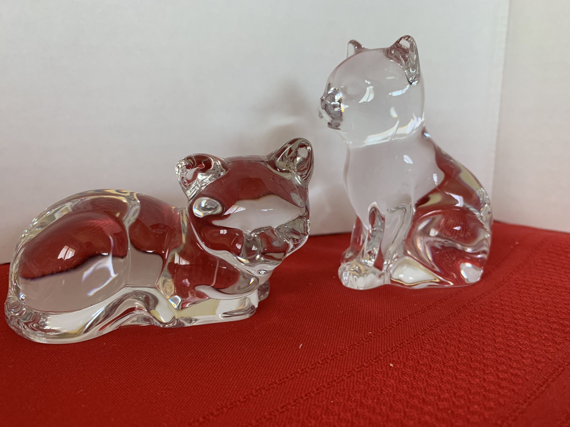 Princess House Pets Crystal Cat Kitty Figurines 24% Lead Crystal