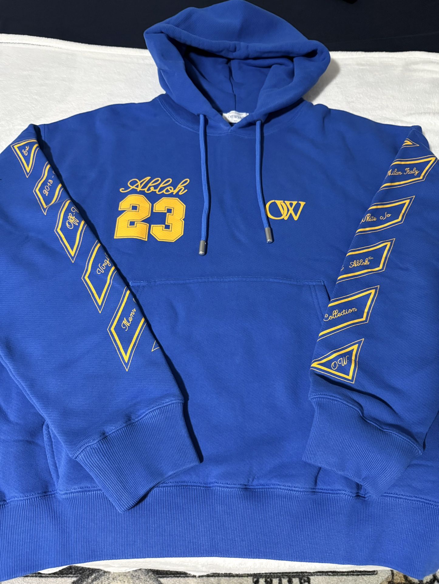 Off-White Cotton Hoodie Abloh 23 Large