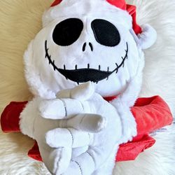 Disney Tim Burton's Nightmare Before Christmas Jack Skellington Holiday Plush Tree Hugger, 11.5" Black White and Red💀❤️🎄✨️