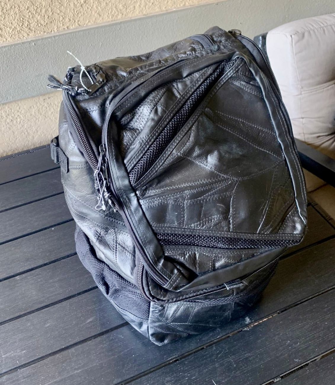 Leather Gearmax motorcycle riding backpack