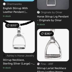 925 Silver Horse Stirrup Pendant 