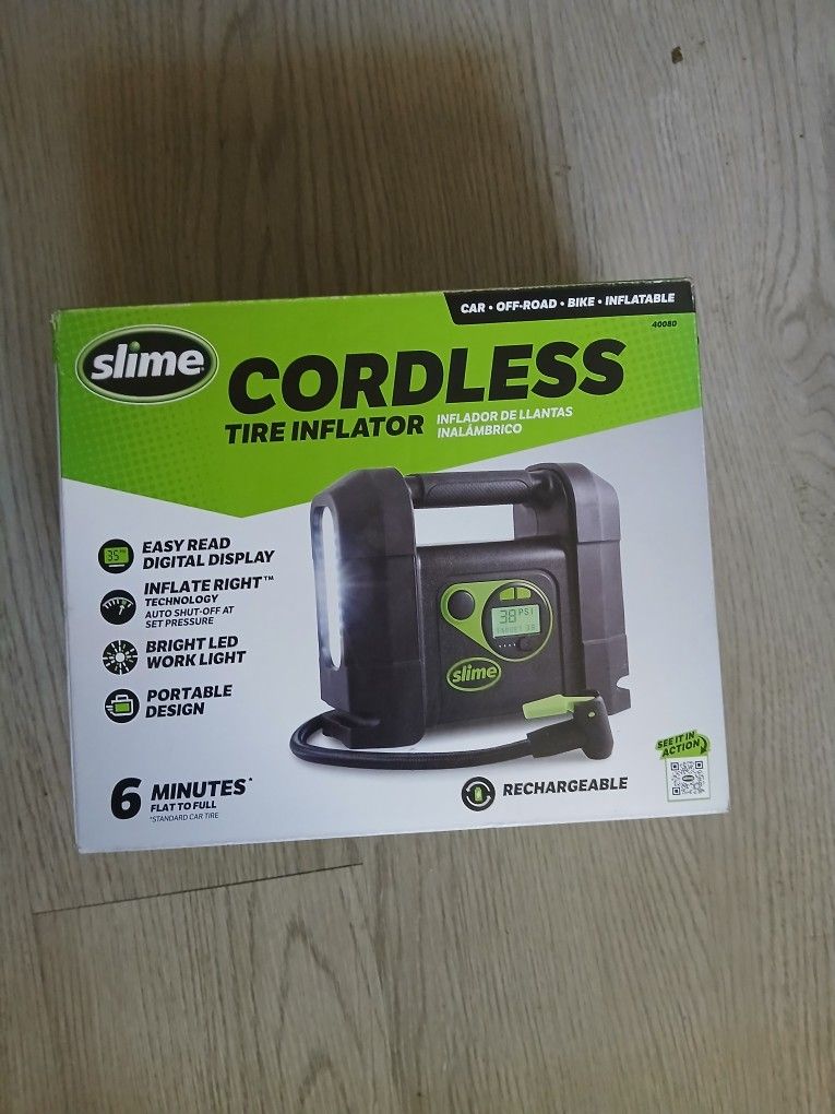 Slime Cordless Rechargeable Tire Inflator 