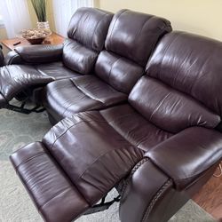 Leather Sofa and Loveseat