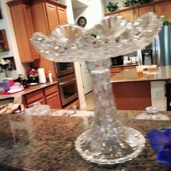 Crystal Cake Plate Large Perfect Never Been Used I Have Two Of Them They're $150 Each Perfect