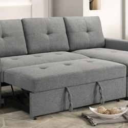 Brand New Grey Sectional Sofa Storage Sleeper