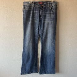 Encore, Vintage Womens Blue Design Pockets Boot Cut Jeans, Size 17