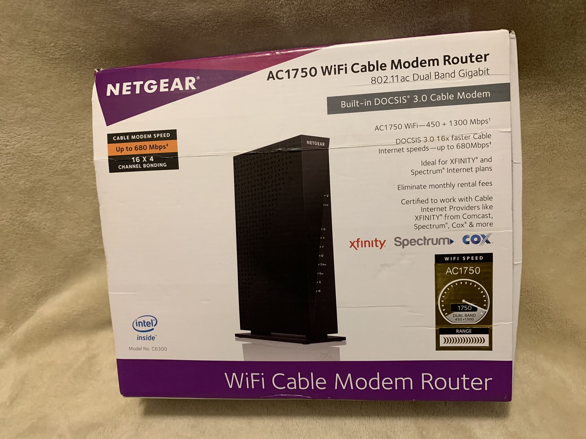 Netgear AC1750 DOCSIS 3.0 WiFi Cable Modem Router Xfinity Spectrum Cox Certified