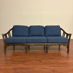 McGuire Vintage Rattan Sofa with New Upholstery - Many More Items In Stock!