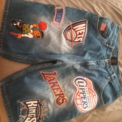 Rare Vintage Y2K 90s NBA Denim Shorts 