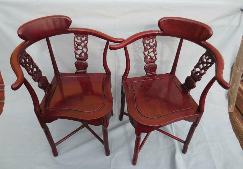 Vintage Chinese antique rosewood corner chairs(A)