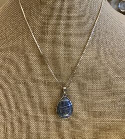 Sterling Lapis Necklace 