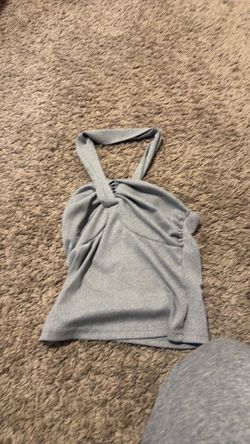 Grey neck strap shirt