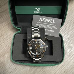 Axwell Timber Stainless Steel Watch - Silver & Black