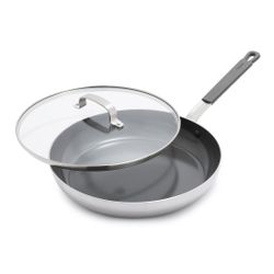 Stainless Steel Nonstick Skillet with Glass Lid