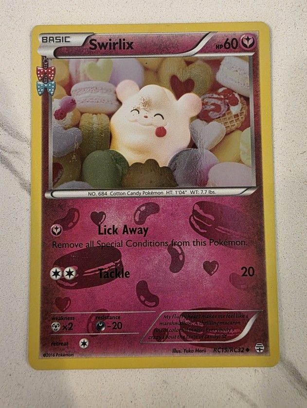 HOLO Swirlix RC19/RC32 NM - Yuka Morii Clay Art XY Generations Pokemon Card RC