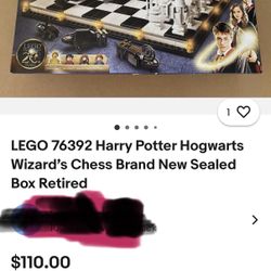 Harry potter Wizards Chess Lego . Retired