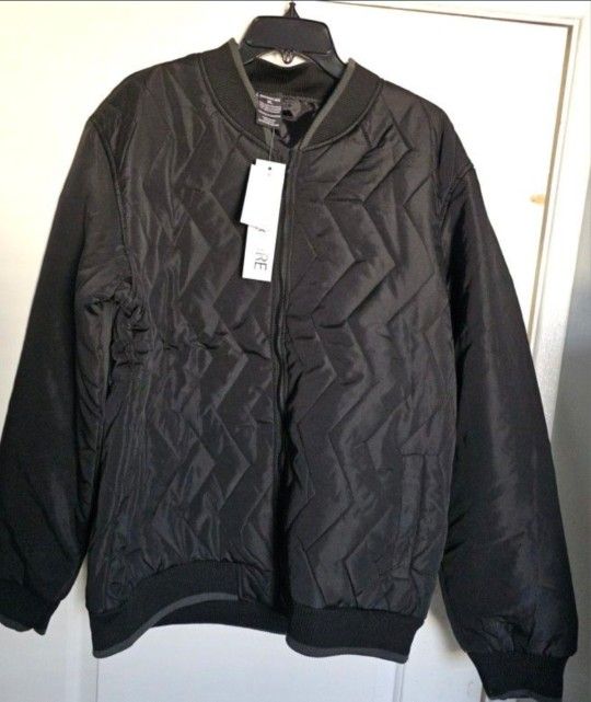 Men's Quilted Jacket XL Black New