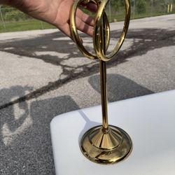 Vintage Shiny Brass Hand Towel Holder Stand Double Ring Bathroom Countertop