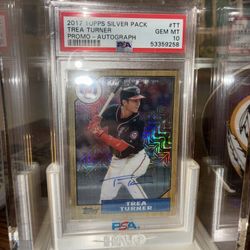 Topps PSA 10 Trea Turner Auto Silver Promo - POP 6