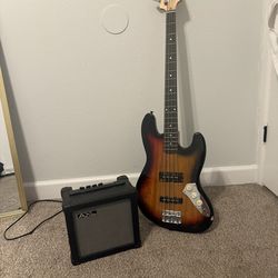 bass guitar + bass amp