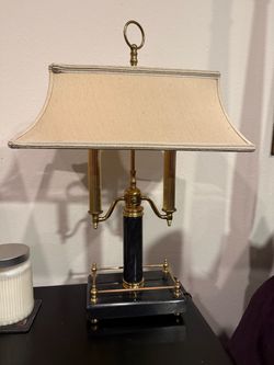 Brass and Marble Bouillotte Table Lamp