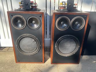 Vintage Polk Audio RT-12 3 Way Stereo Speakers Untested
