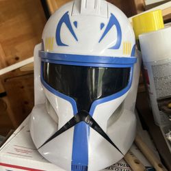 Star Wars Captain Rex Clone Trooper Hasbro Talking Helmet 2008 No Antenna