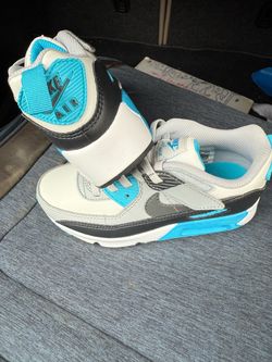 Nike Air Max 90 EasyOn Kids Size 13C – Gray/Blue – NEW (IH1417-034)