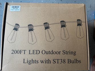 200FT LED Outdoor String Lights with ST38 Bulbs