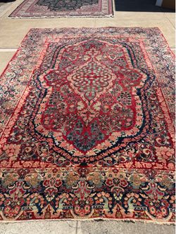 Antique handmade Persian small nodded large 10 x 14 area Rug