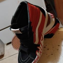 Hi Sk8te Red &Orange Flame Vans 