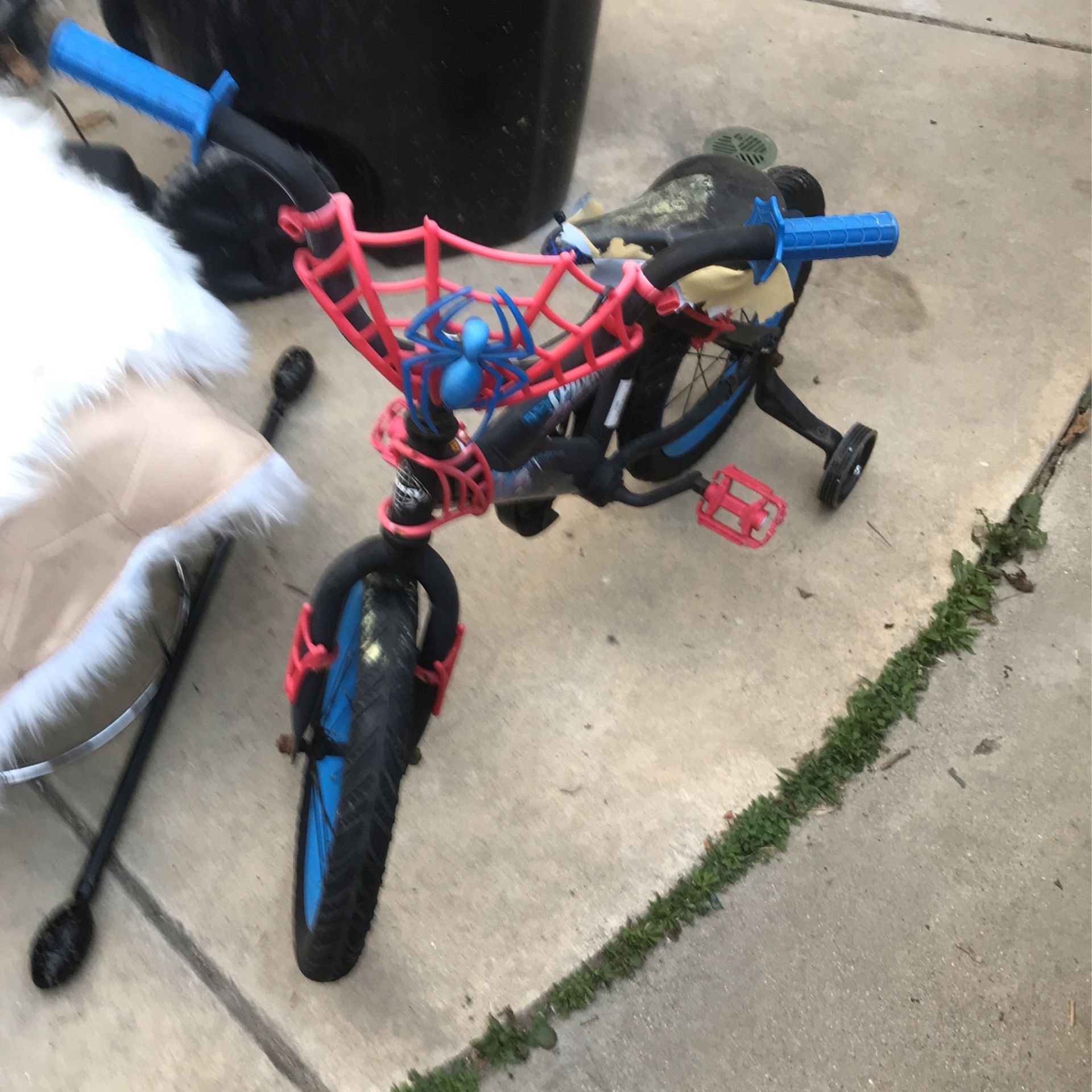 Kid Bike With Seat Plastic Ripped As Is Used