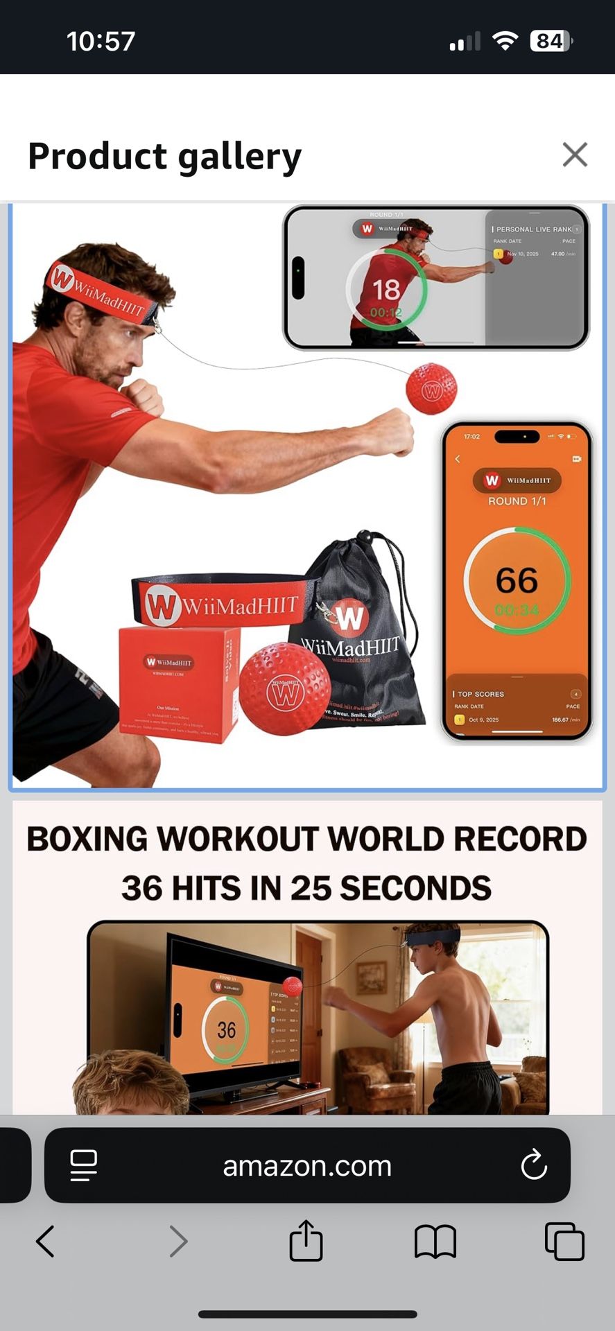 Boxing Reflex Ball with Punch Counter App, Fun Punch Game with Headband, Hand Eye Coordination Training | Boxing Equipment, Fitness Gift Ideas for Tee
