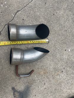 Set of 2 Stainless Steel Mandrel-bent Exhaust Tip, 1 with Hanger