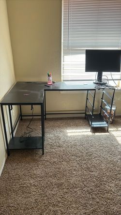 L shaped computer desk