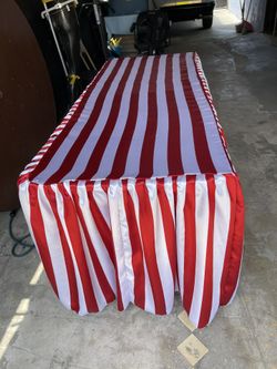 4th Of July Red Stripes 6ft Tablecloth