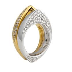 IO SI 18K Yellow & White Gold 0.84ctw Diamond & Citrine Ring