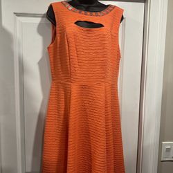 Orange Dress with Embellishment