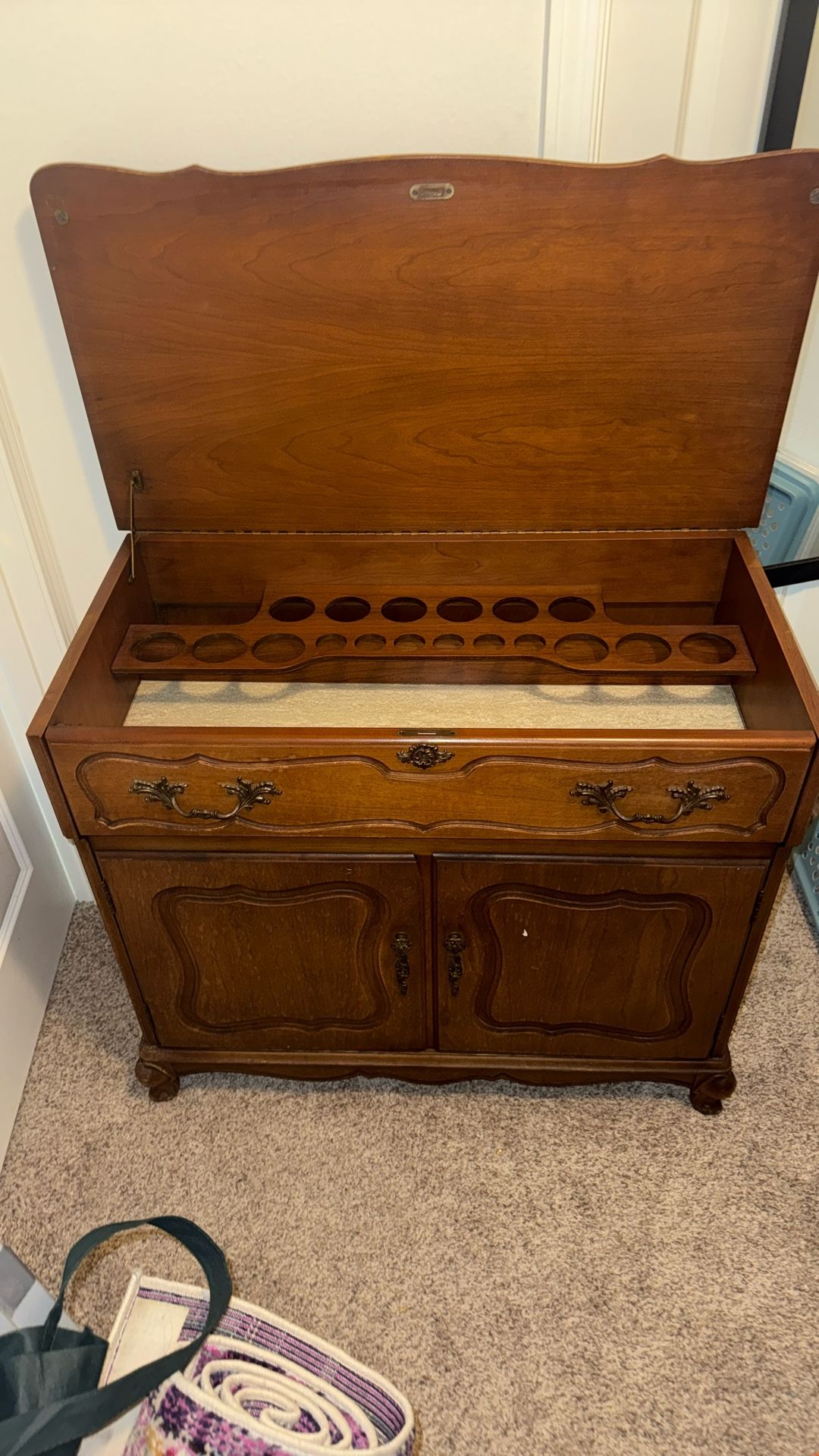 Vintage Bar Cabinet - Hand Painted