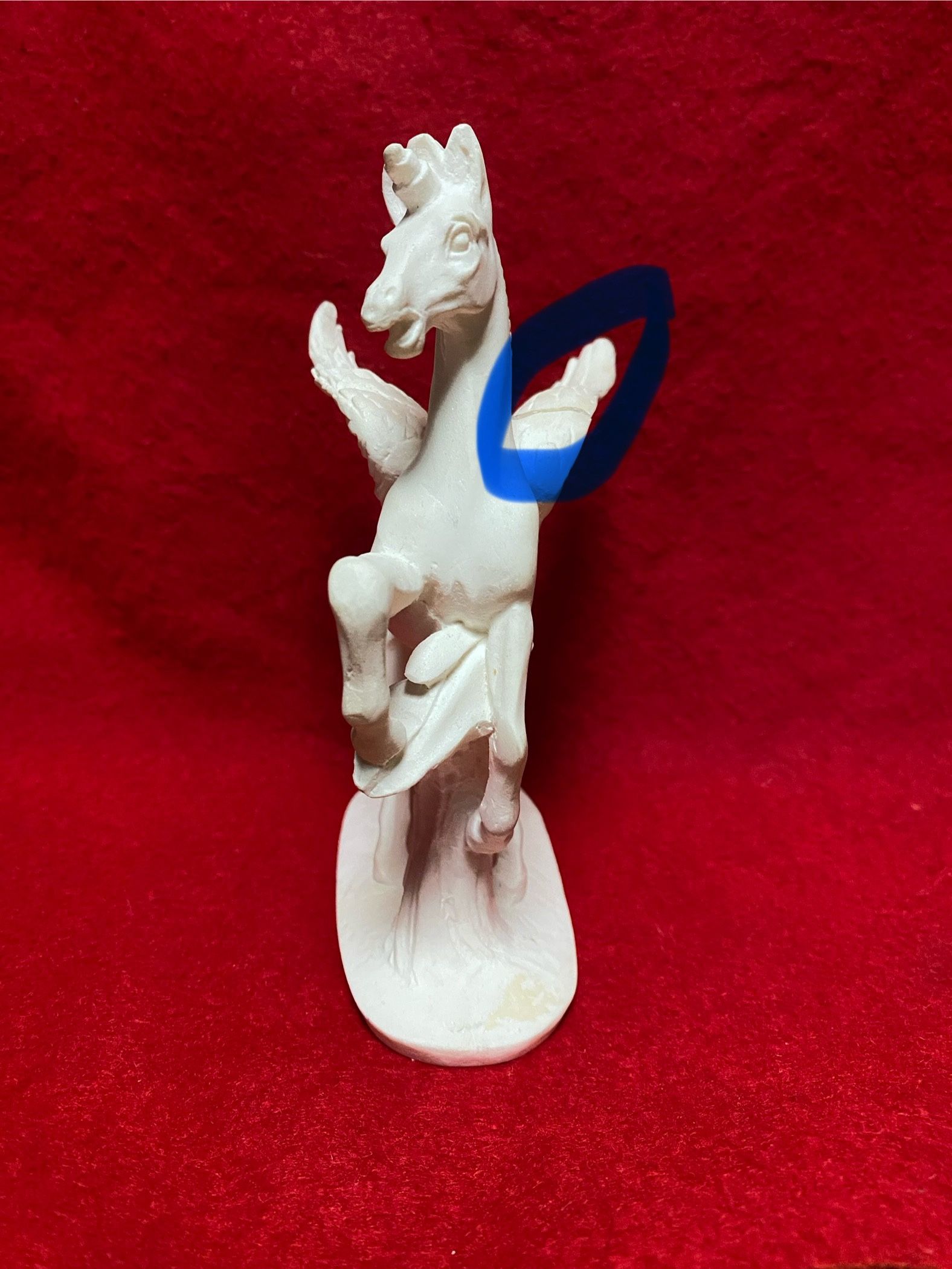 5.75 inch Alabaster Greek Horse Imported From Greece (Repaired Read Description & View Photos)