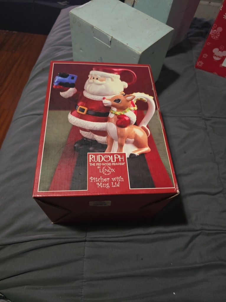 Lenox Rudolph The Red-Nosed Reindeer, Pitcher With Mug Lid