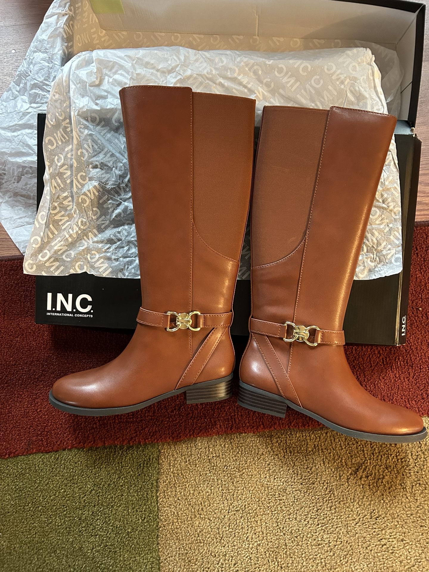 I.N.C. Knee-High Leather Rider Boots (size 8M)