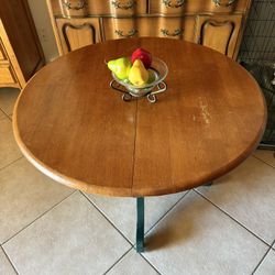 Wood dining room table with leaf