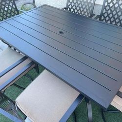 Metal Table With 6 Chairs 