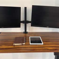 Retractable Desk With 2 ACER Monitors