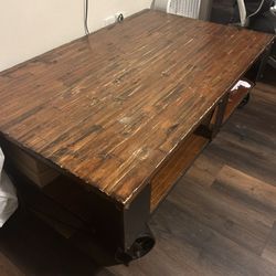 Industrial Style Game Coffee Table W/wheels